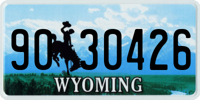 WY license plate 9030426