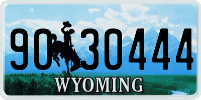 WY license plate 9030444