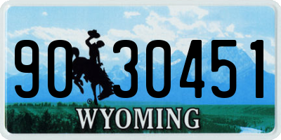 WY license plate 9030451