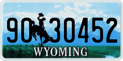 WY license plate 9030452
