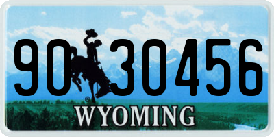WY license plate 9030456