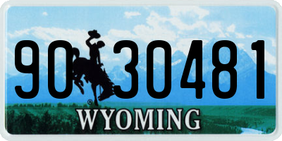WY license plate 9030481