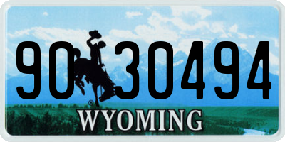 WY license plate 9030494