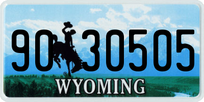 WY license plate 9030505