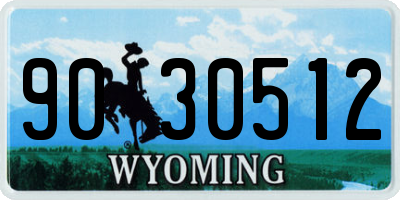 WY license plate 9030512