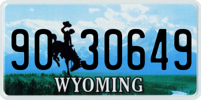 WY license plate 9030649
