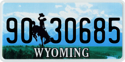 WY license plate 9030685
