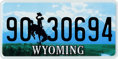 WY license plate 9030694