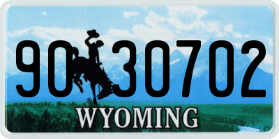 WY license plate 9030702