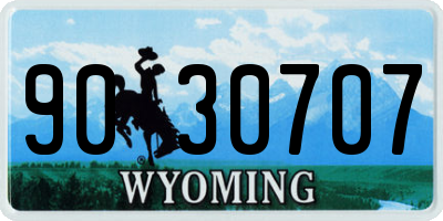 WY license plate 9030707