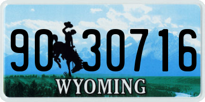 WY license plate 9030716
