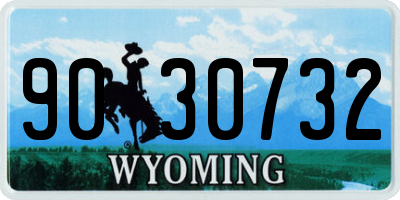 WY license plate 9030732