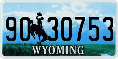 WY license plate 9030753