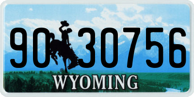 WY license plate 9030756