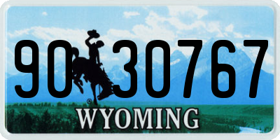 WY license plate 9030767