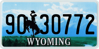 WY license plate 9030772