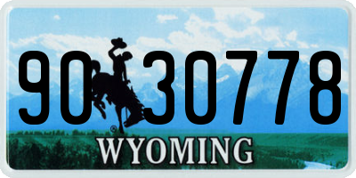 WY license plate 9030778