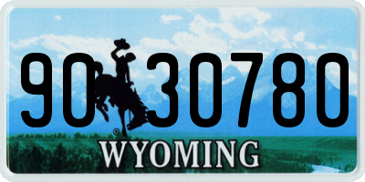 WY license plate 9030780