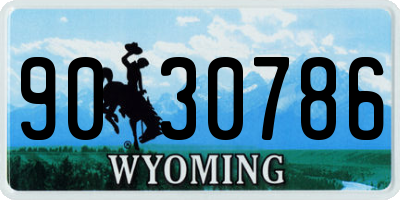 WY license plate 9030786