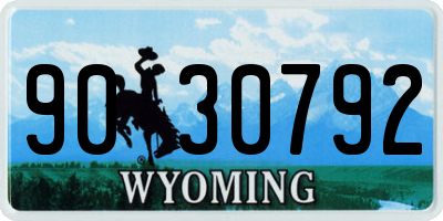 WY license plate 9030792