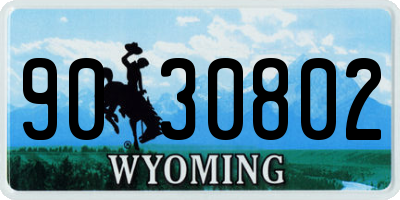 WY license plate 9030802