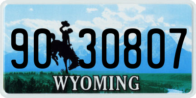 WY license plate 9030807
