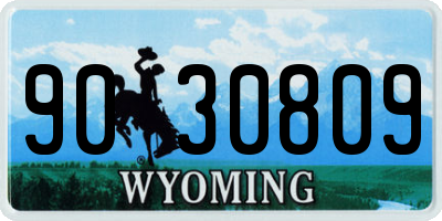 WY license plate 9030809