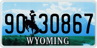 WY license plate 9030867