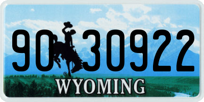 WY license plate 9030922