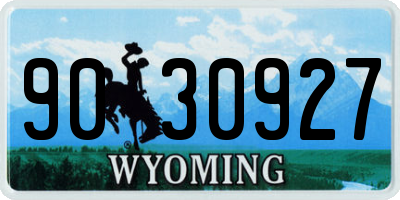 WY license plate 9030927