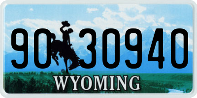WY license plate 9030940
