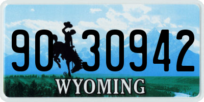 WY license plate 9030942