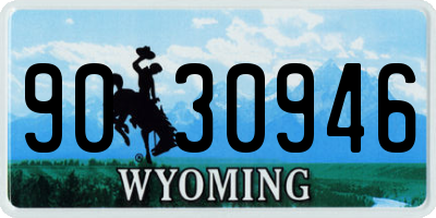 WY license plate 9030946