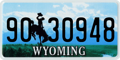 WY license plate 9030948
