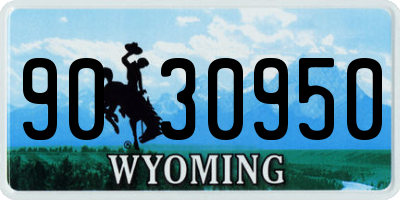 WY license plate 9030950