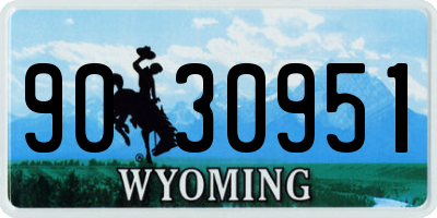 WY license plate 9030951