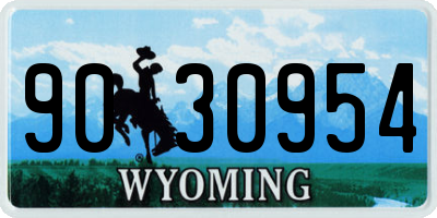 WY license plate 9030954