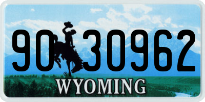 WY license plate 9030962