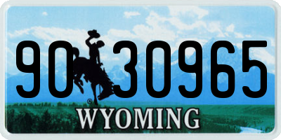 WY license plate 9030965