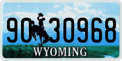 WY license plate 9030968