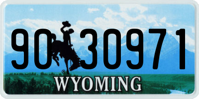 WY license plate 9030971