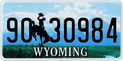 WY license plate 9030984