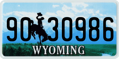 WY license plate 9030986