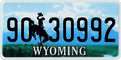 WY license plate 9030992