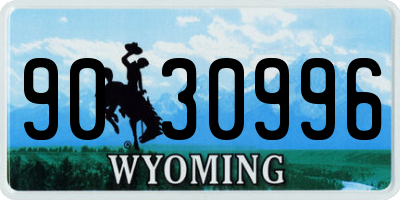 WY license plate 9030996