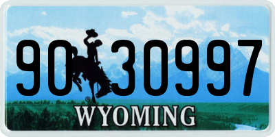 WY license plate 9030997