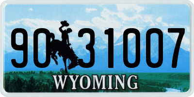 WY license plate 9031007