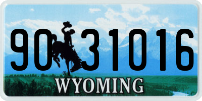 WY license plate 9031016