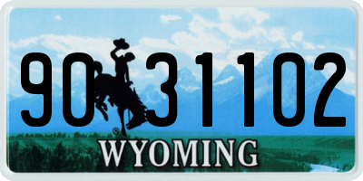 WY license plate 9031102