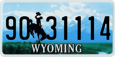 WY license plate 9031114